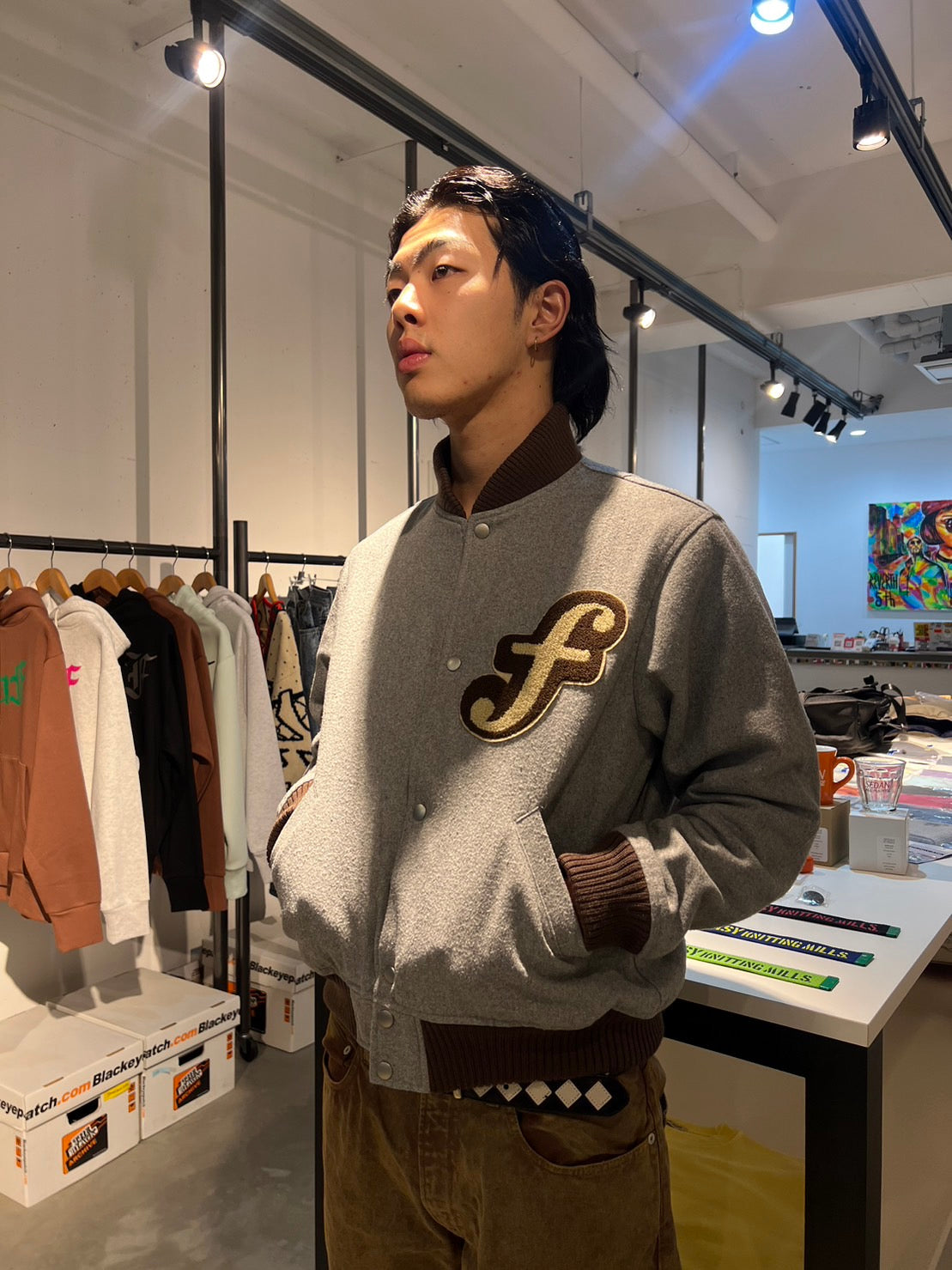 Wool Stadium Jacket(GRAY)/FAF