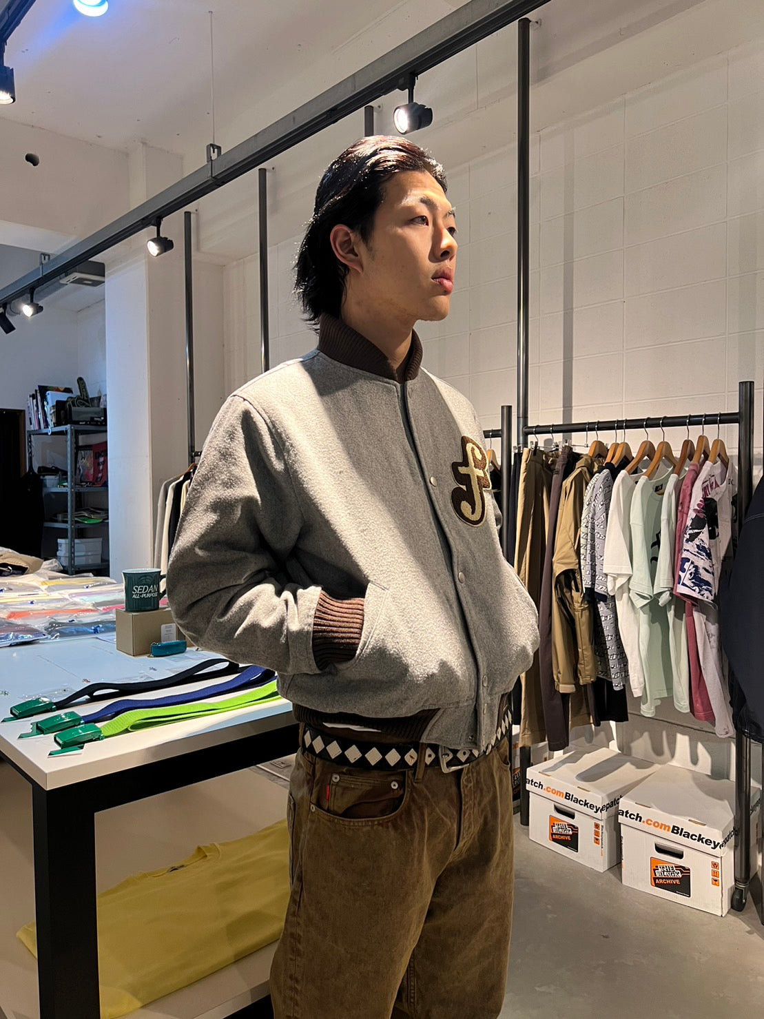 Wool Stadium Jacket(GRAY)/FAF