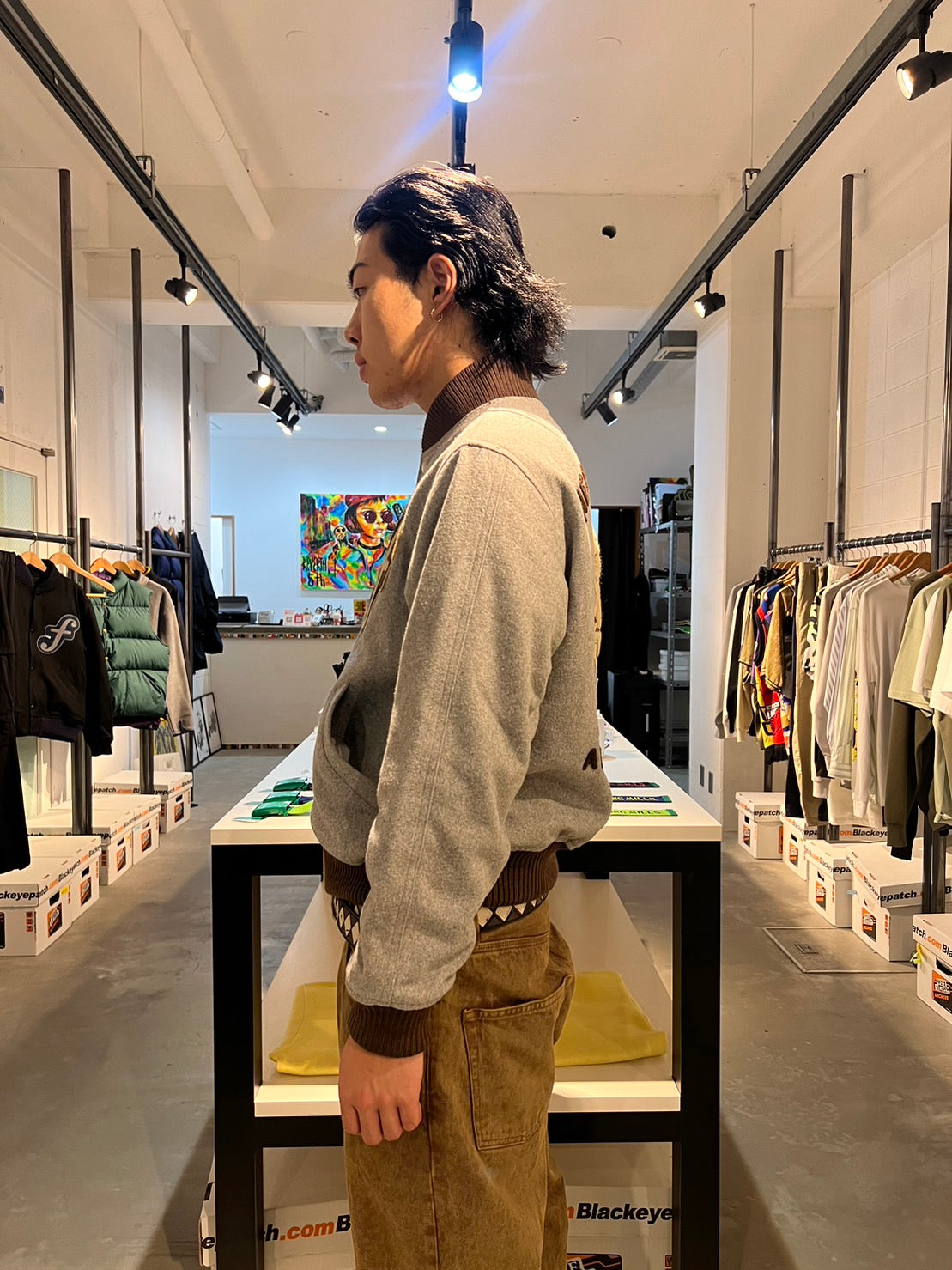 Wool Stadium Jacket(GRAY)/FAF