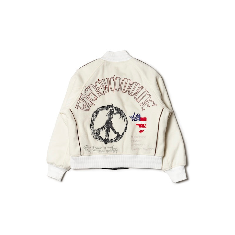 FAKE AS FLOWERS/STADIUM JACKET(WHITE)