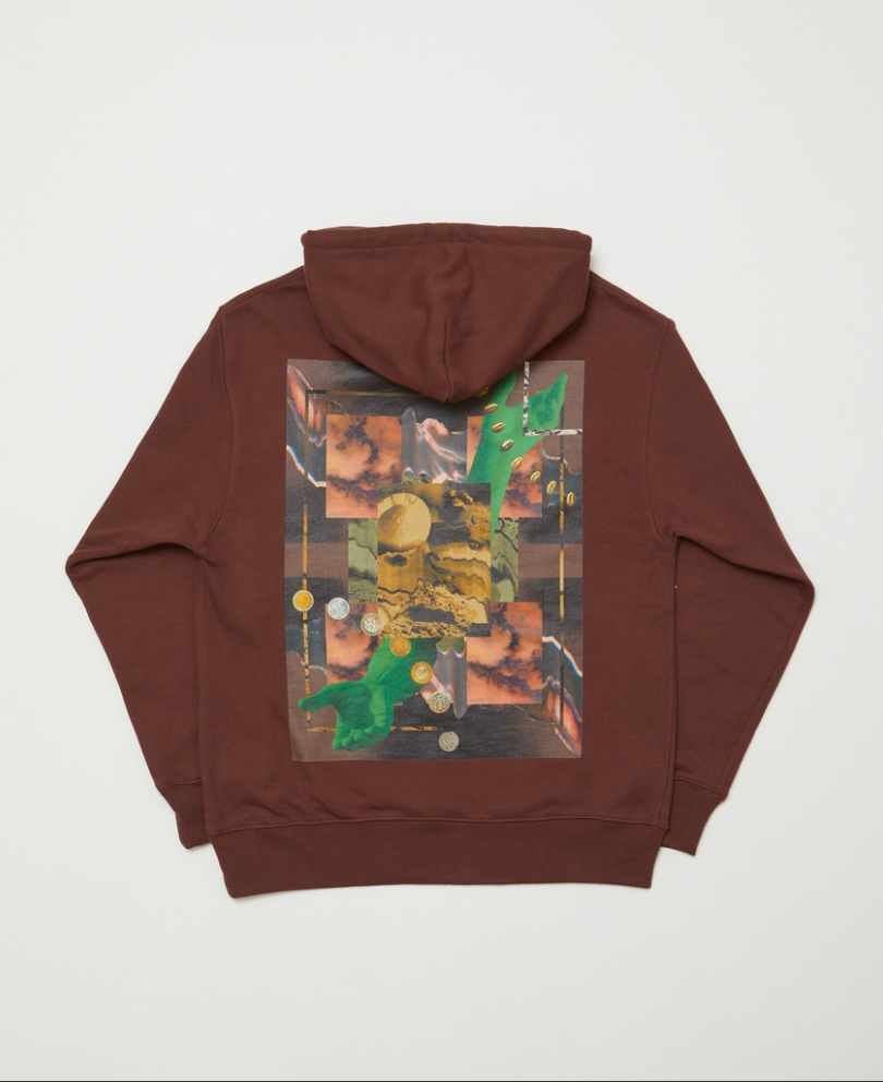 collage hoodie(BROWN)/BAL