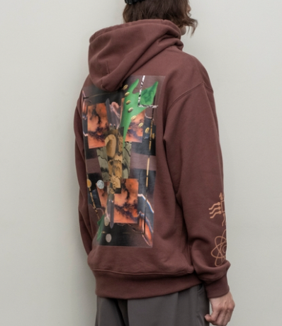 collage hoodie(BROWN)/BAL