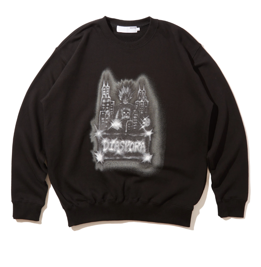 DIASPORA SKATEBOARDS/Spiky Boy Crewneck Sweatshirt(BLACK)