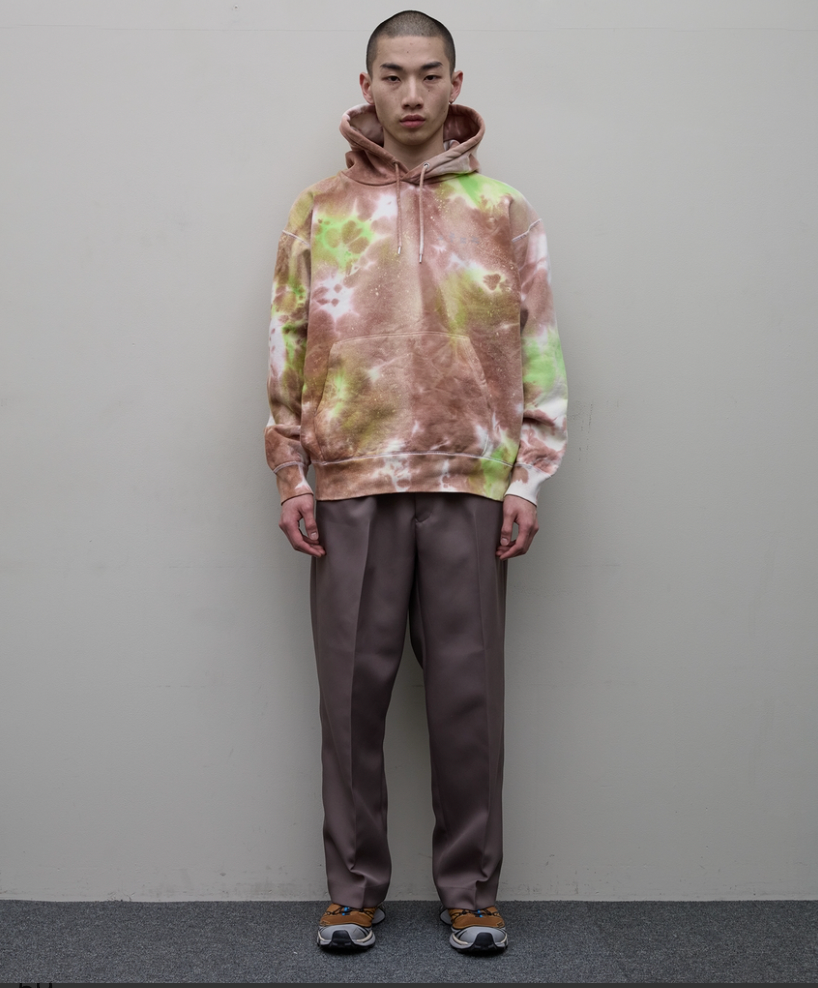 BAL/LOGO TIE DYE HOODIE by YUKIDYE(CAMEL)