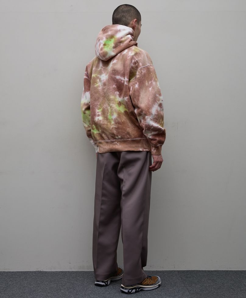 BAL/LOGO TIE DYE HOODIE by YUKIDYE(CAMEL)