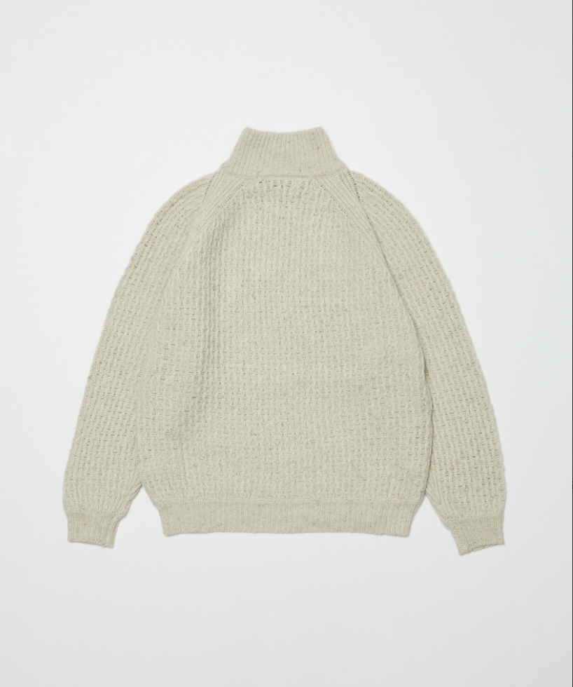 BAL/DIAGONAL ZIP  JACQUARD  SWEATER(NATURAL)