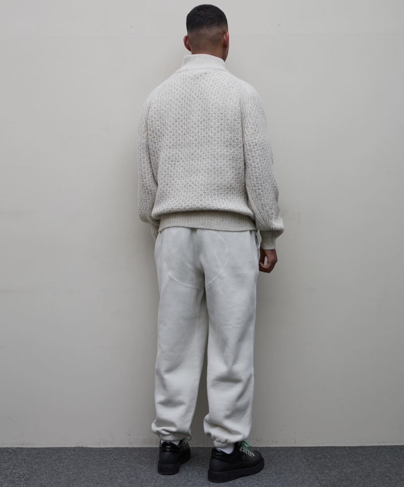 BAL/DIAGONAL ZIP  JACQUARD  SWEATER(NATURAL)