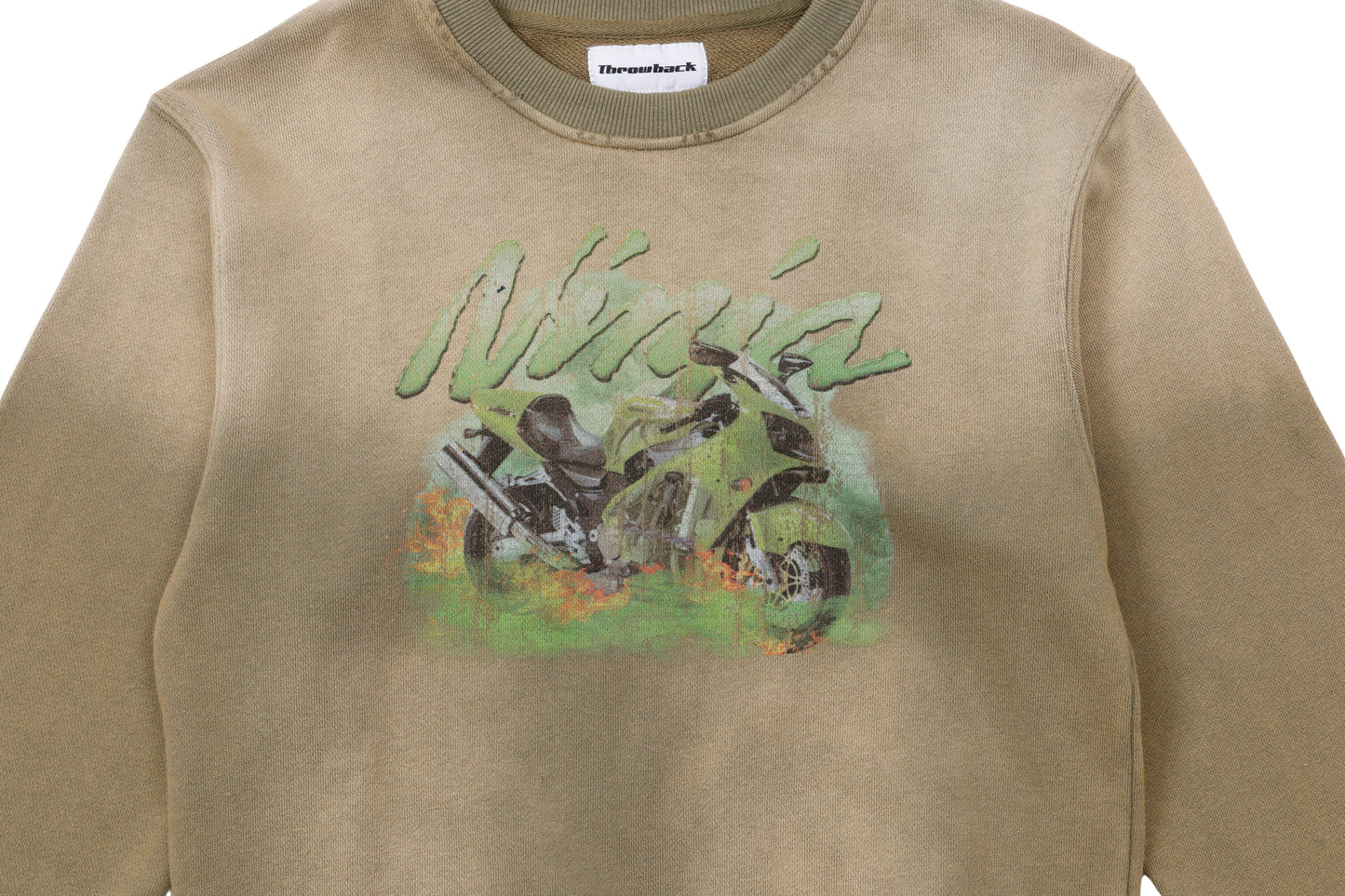 THROWBACK/Washed Ninja Sweat(Olive)