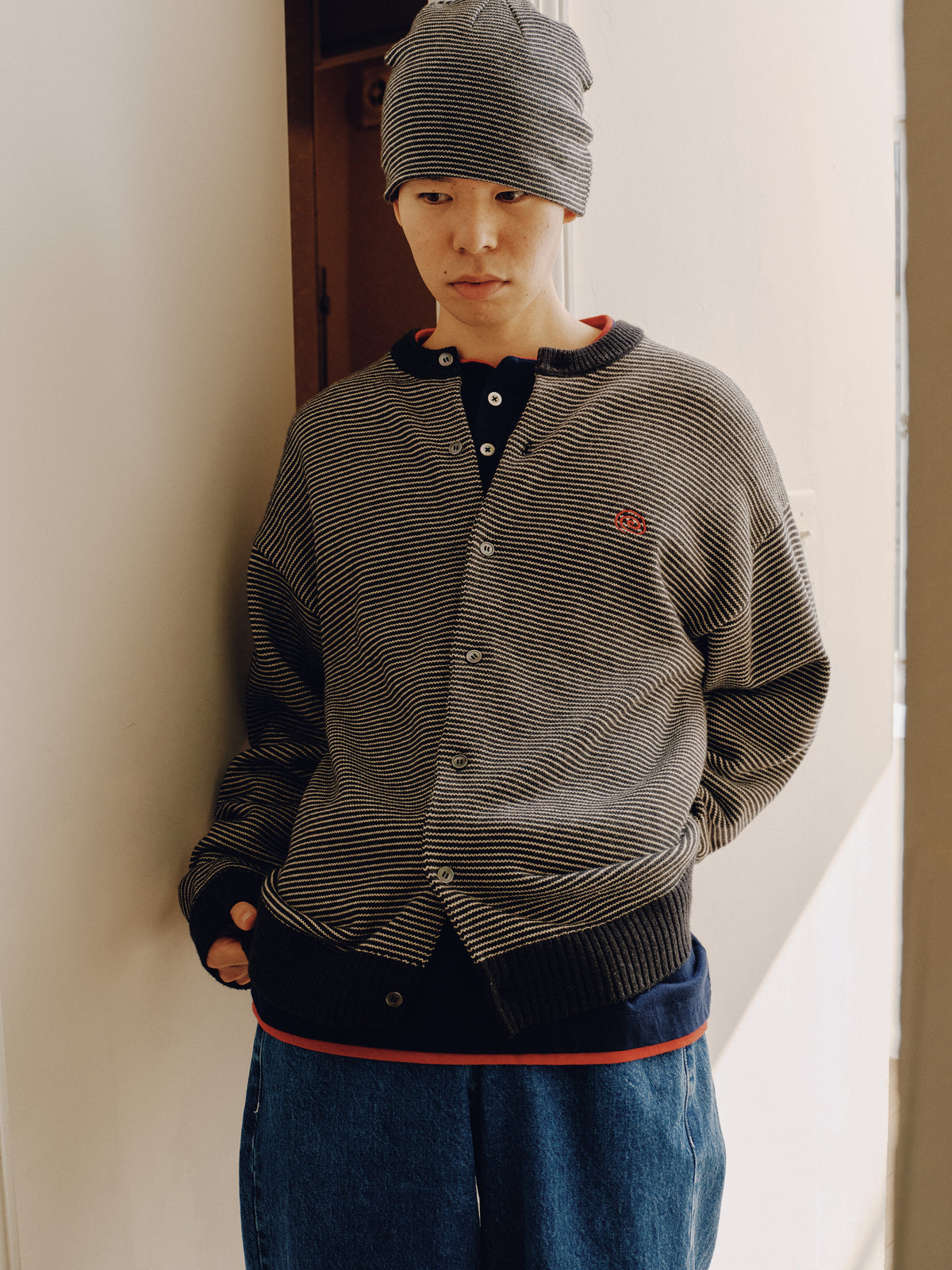 SOL/Knitted Border Cardigan