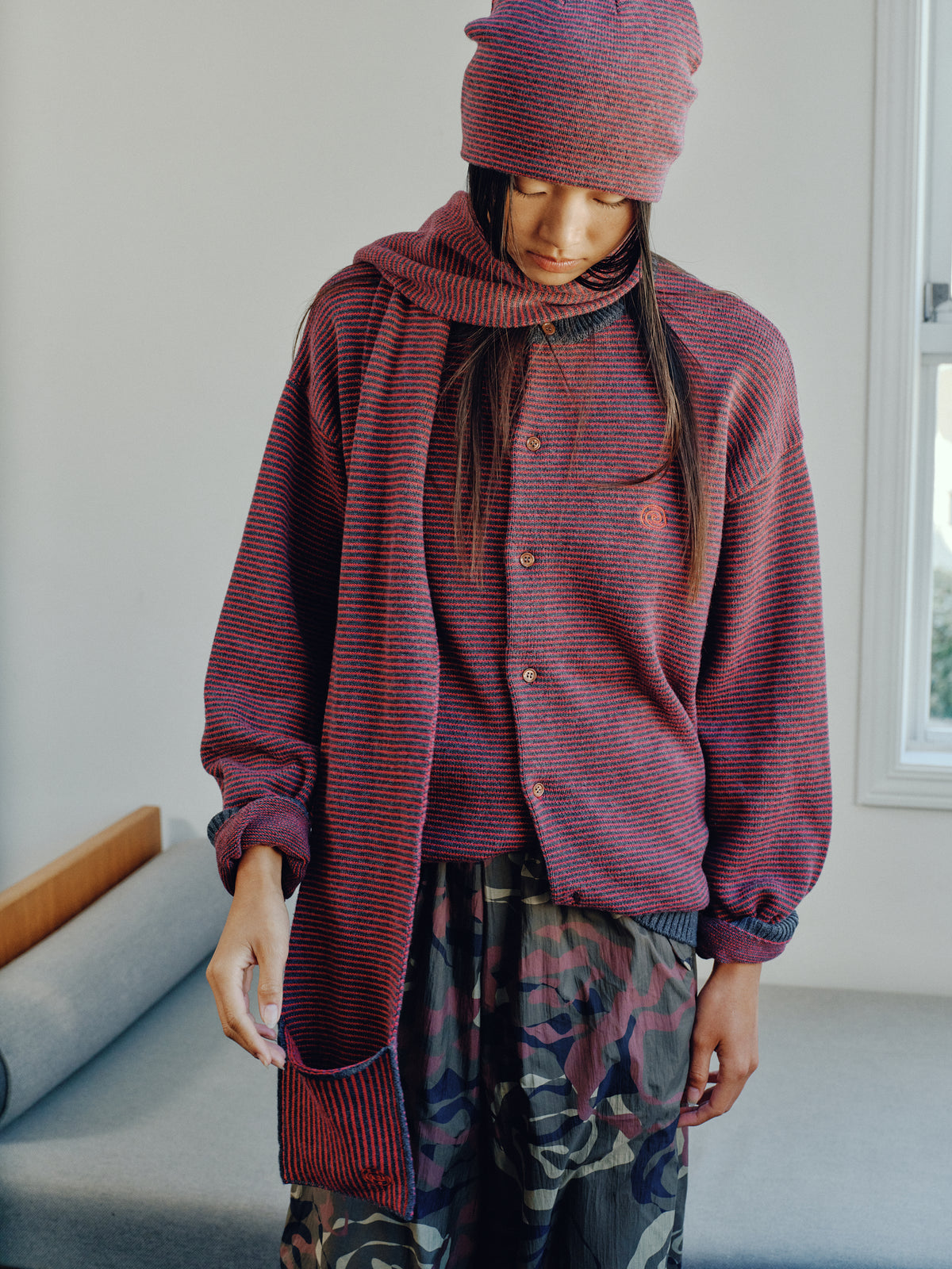 SOL/Knitted Border Cardigan