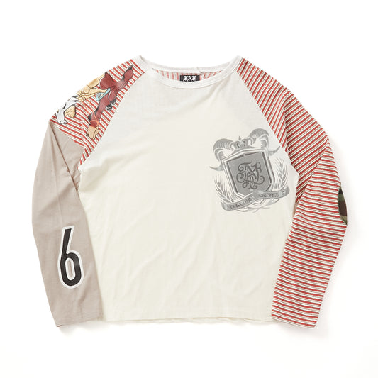 FAKE AS FLOWERS/Stripe Raglan