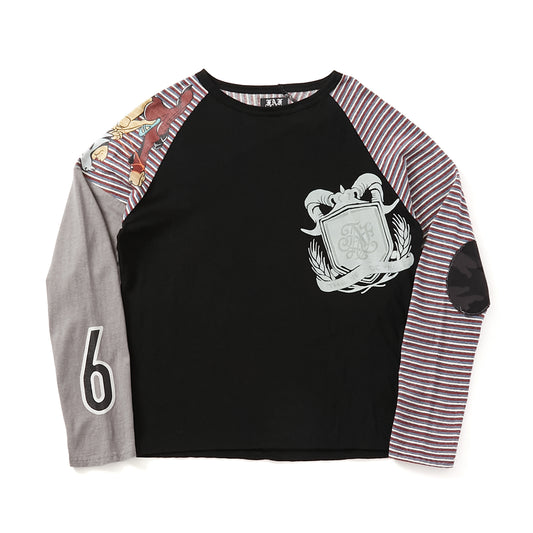 FAKE AS FLOWERS/Stripe Raglan