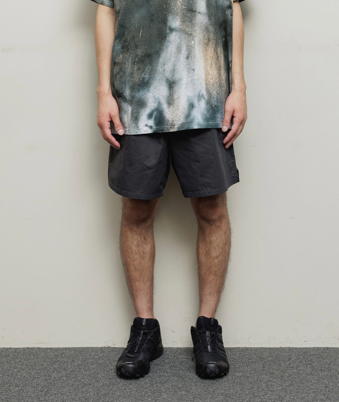 BAL/WASHED TWILL WOVEN BELTED SHORT