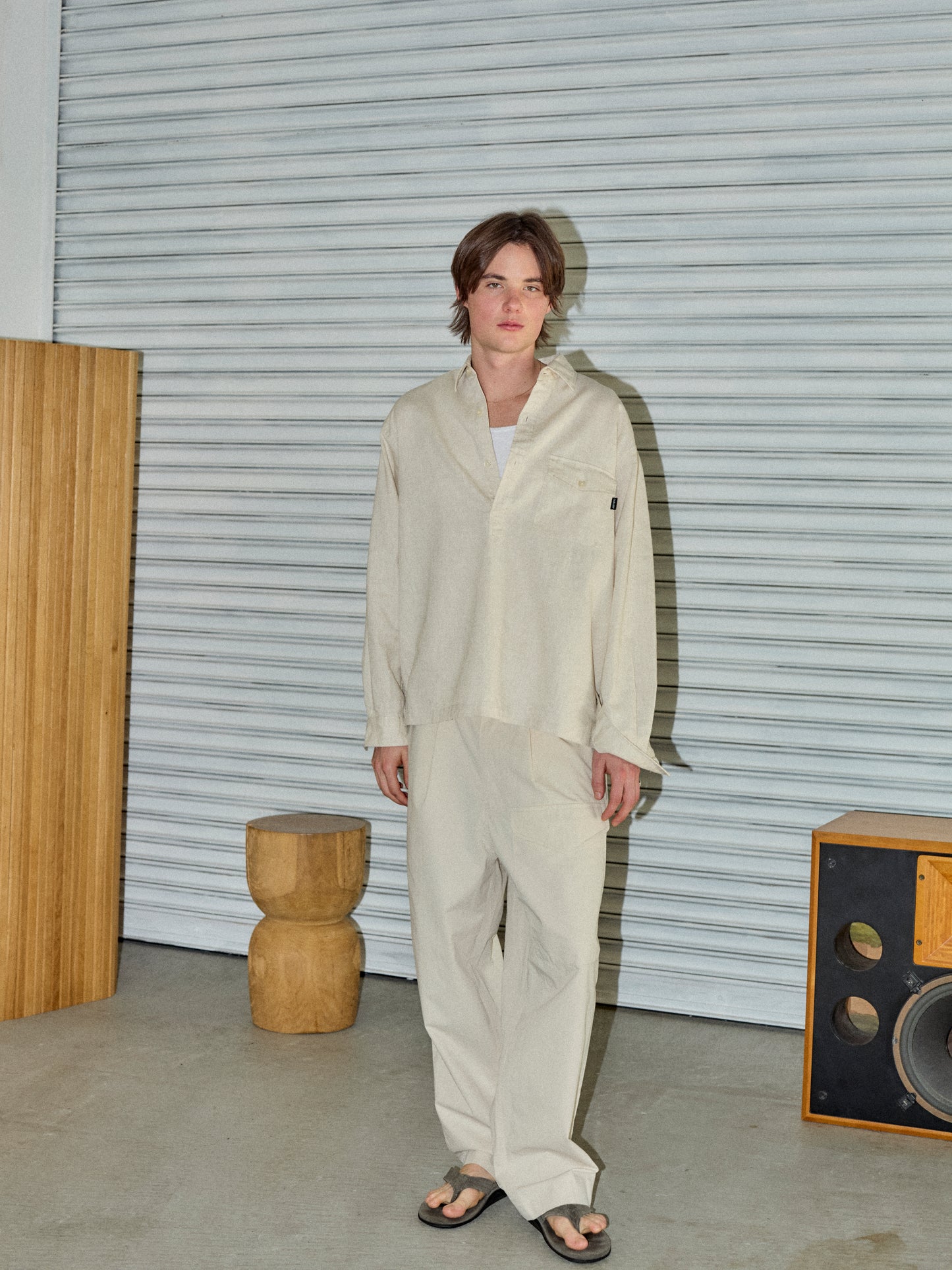 CABARET POVAL/Linen Cotton Pullover Shirt