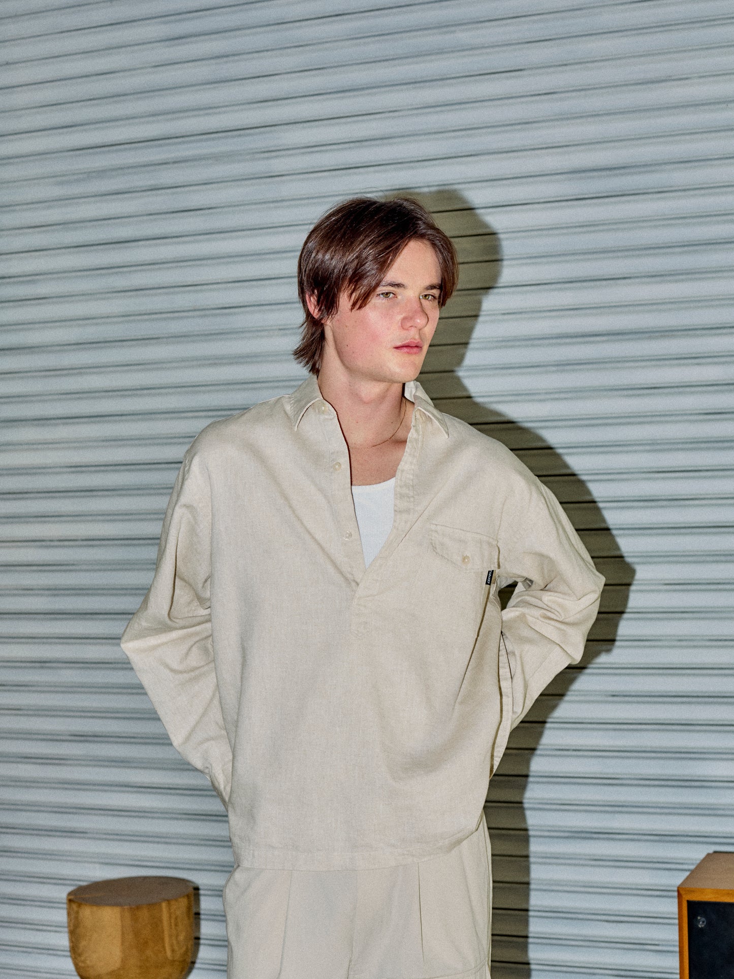 CABARET POVAL/Linen Cotton Pullover Shirt