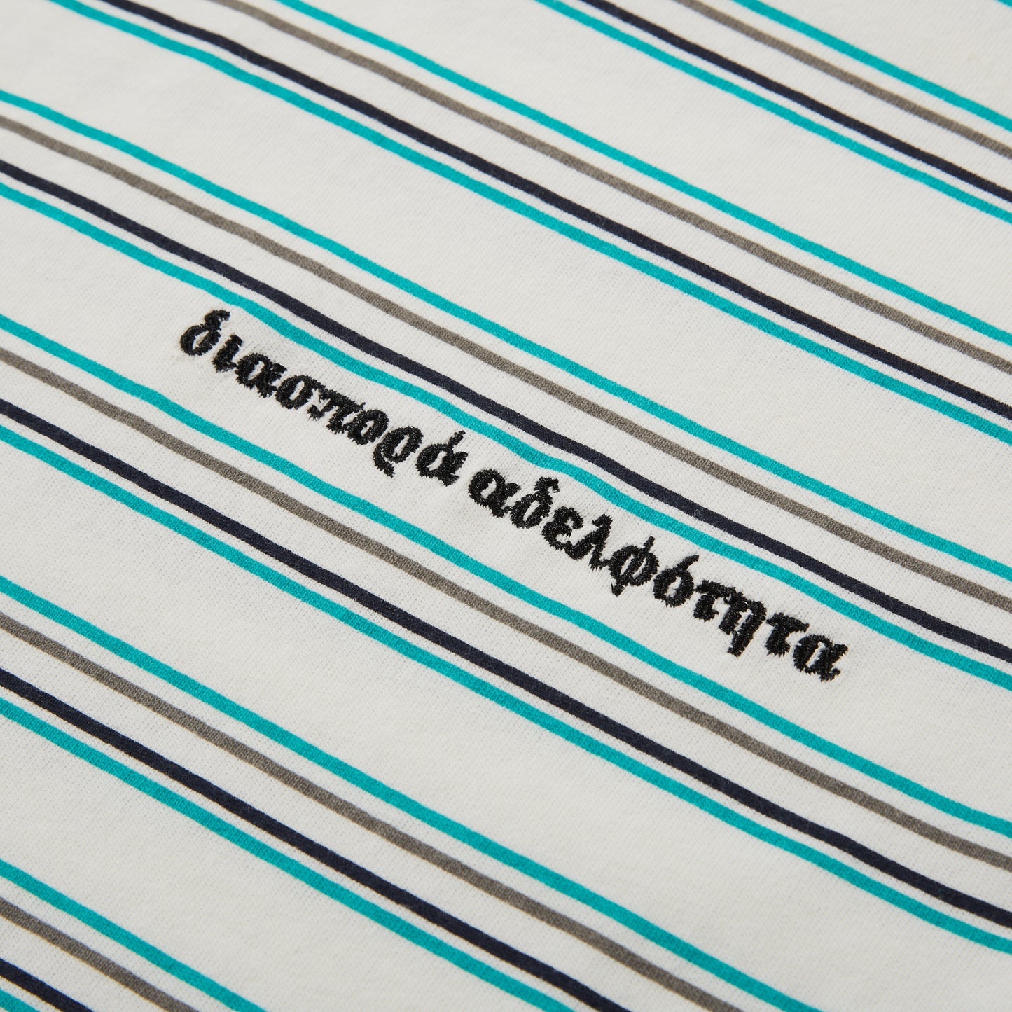 Diaspora skateboards/Printed Stripe S/S Top(White)