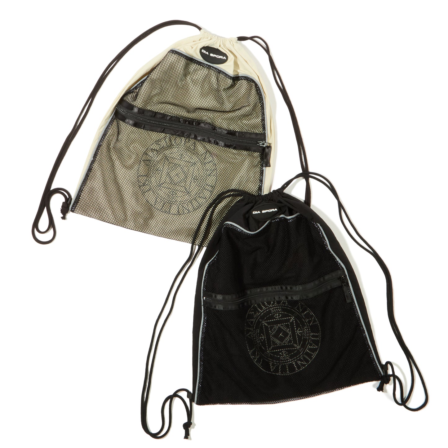 DIASPORA SKATEBOARDS MESH KNAPSACK(BLACK/SAND)