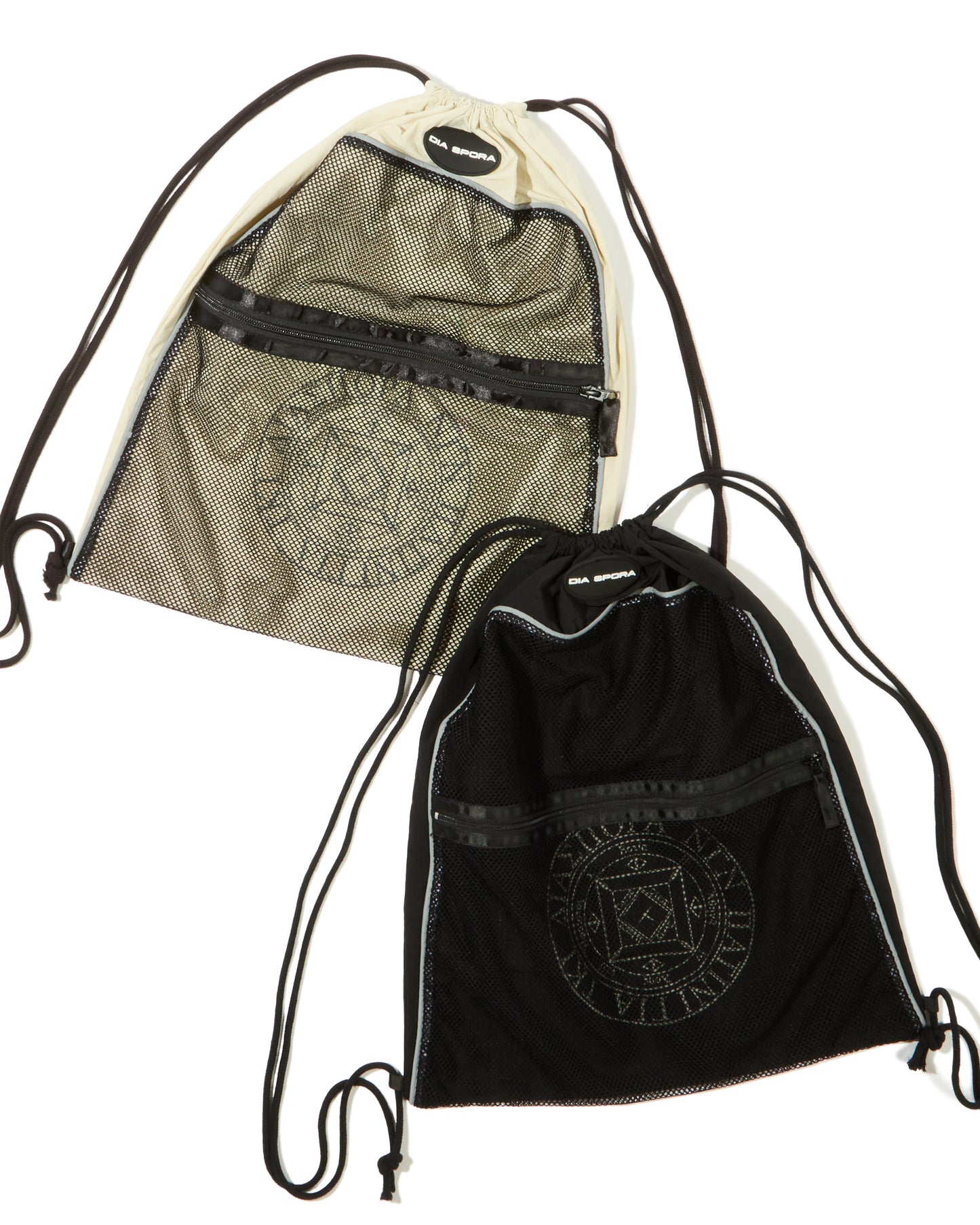 DIASPORA SKATEBOARDS MESH KNAPSACK(BLACK/SAND)