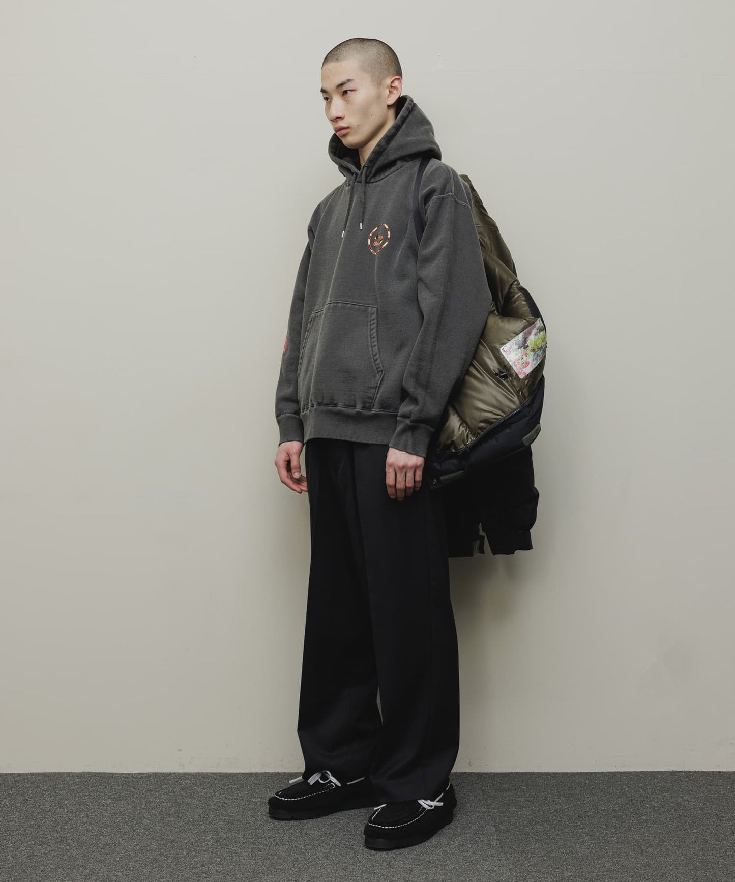 BAL / FARAH WOOL WIDE TAPERED EASY PANT(BLACK)