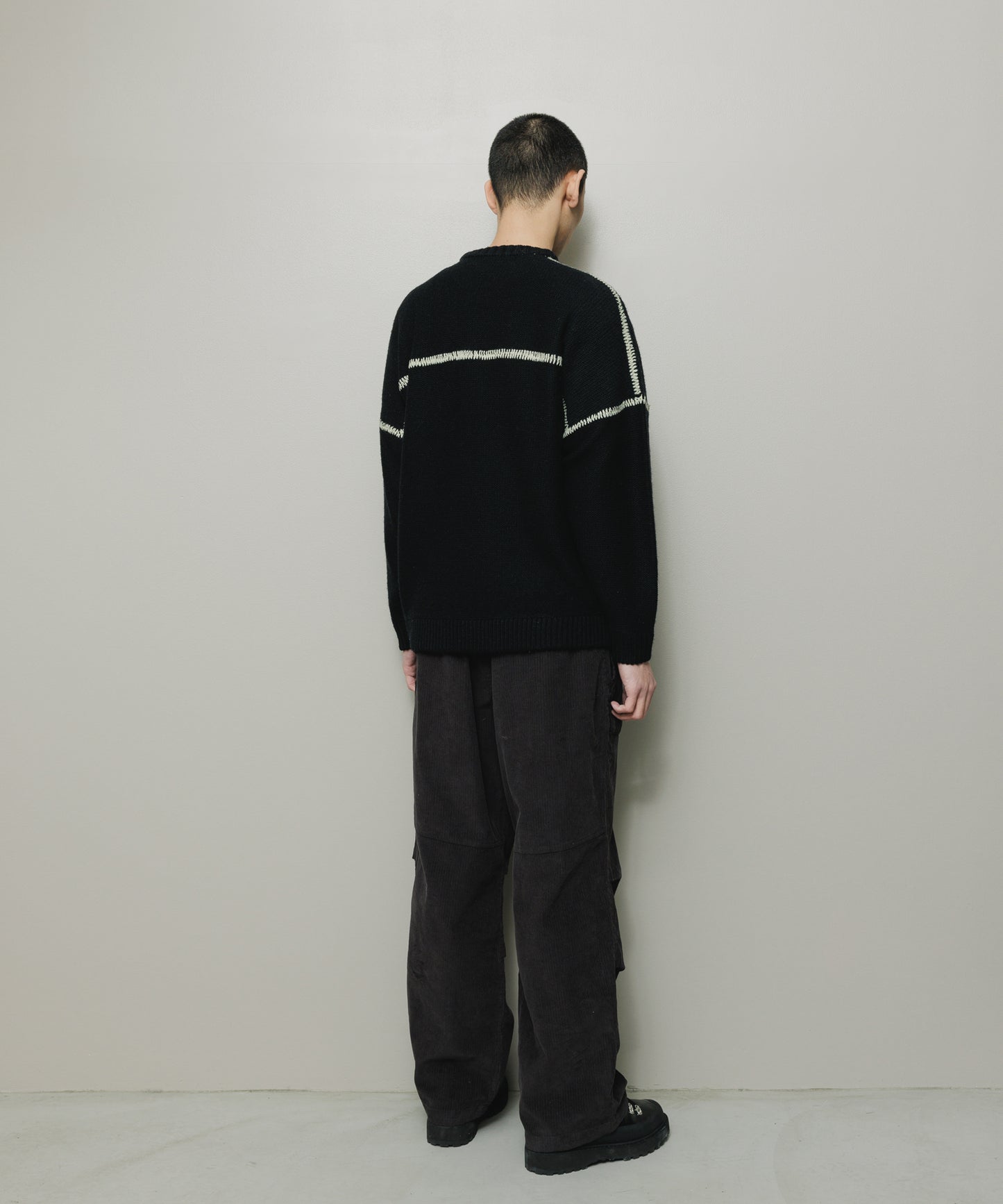 BAL/STITCHED DROP SHOULDER SWEATER