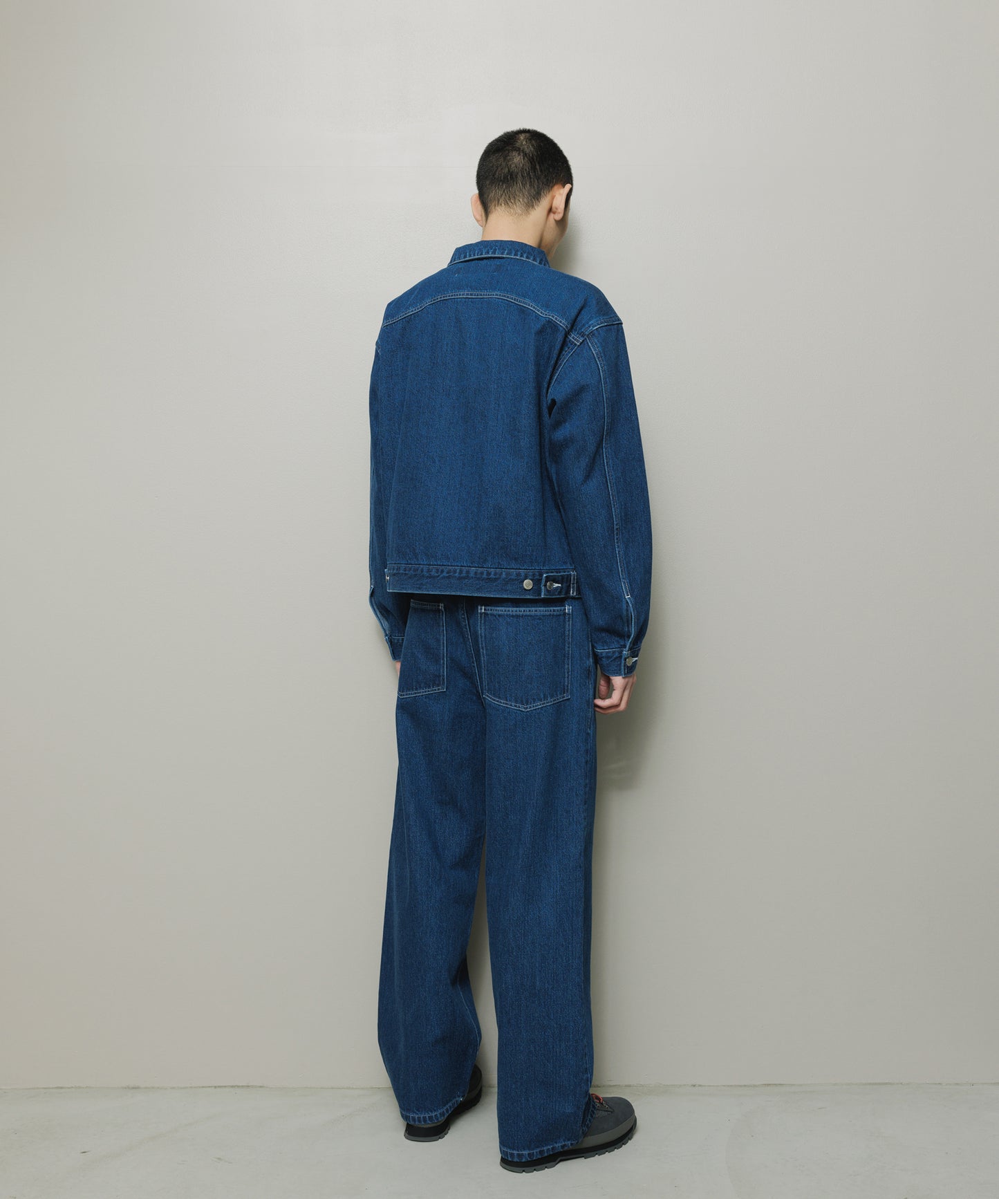 BAL/12OZ STRAIGHT LEG 5P WASHED JEAN