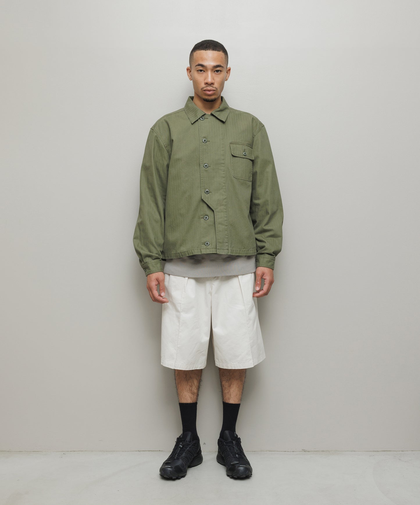 BAL/CREW HERRINGBONE OVER SHIRT
