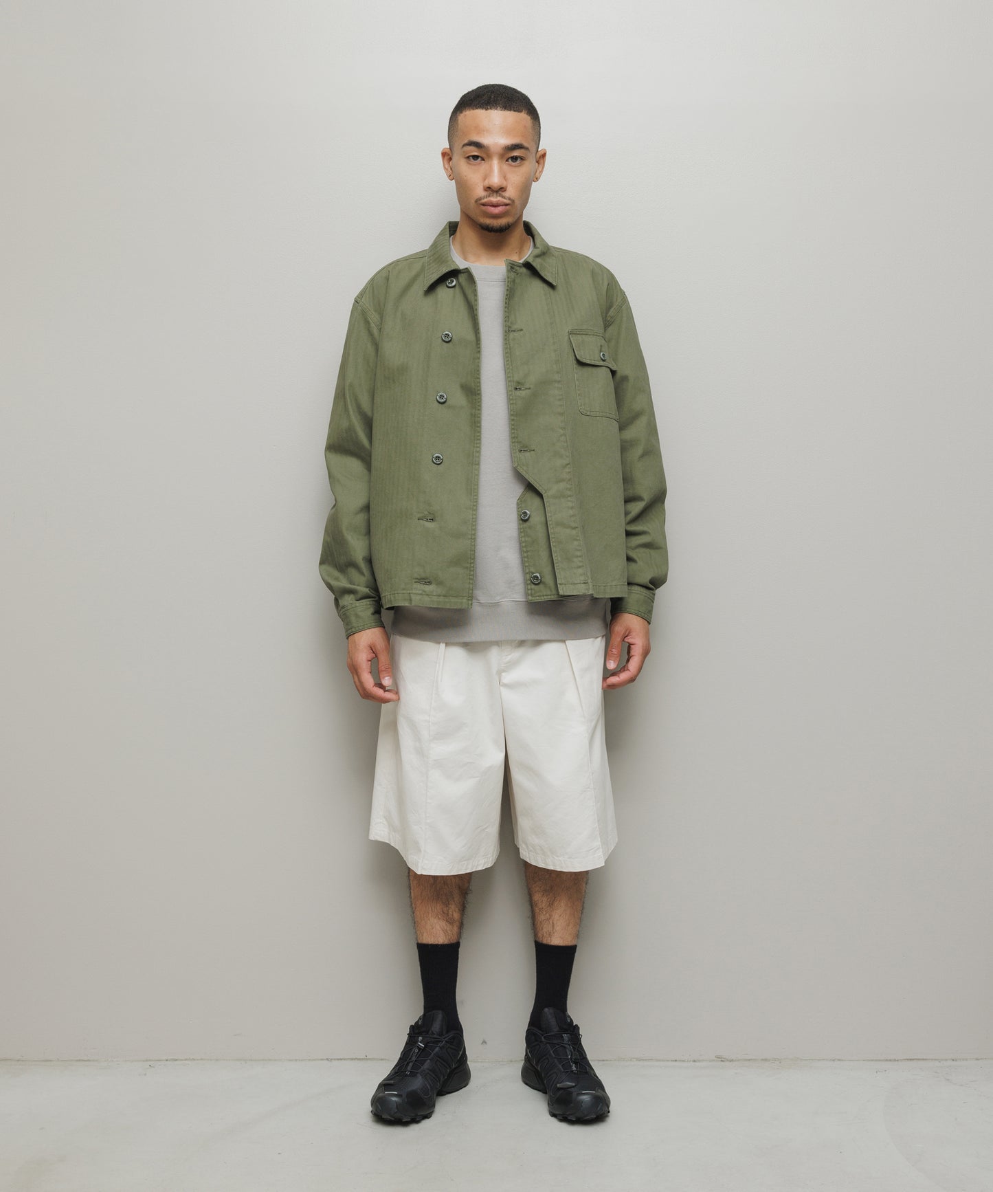BAL/CREW HERRINGBONE OVER SHIRT