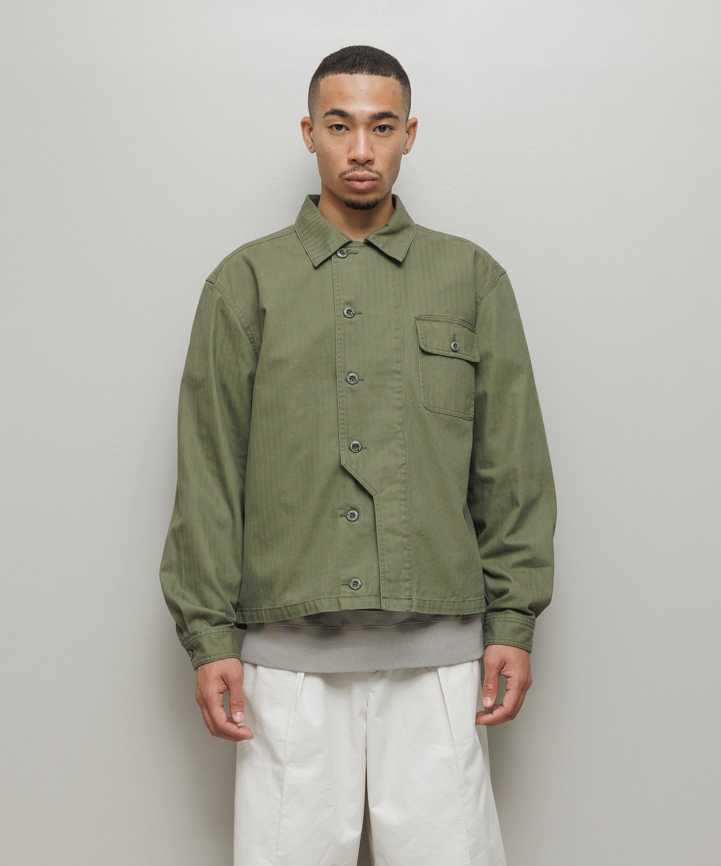 BAL/CREW HERRINGBONE OVER SHIRT