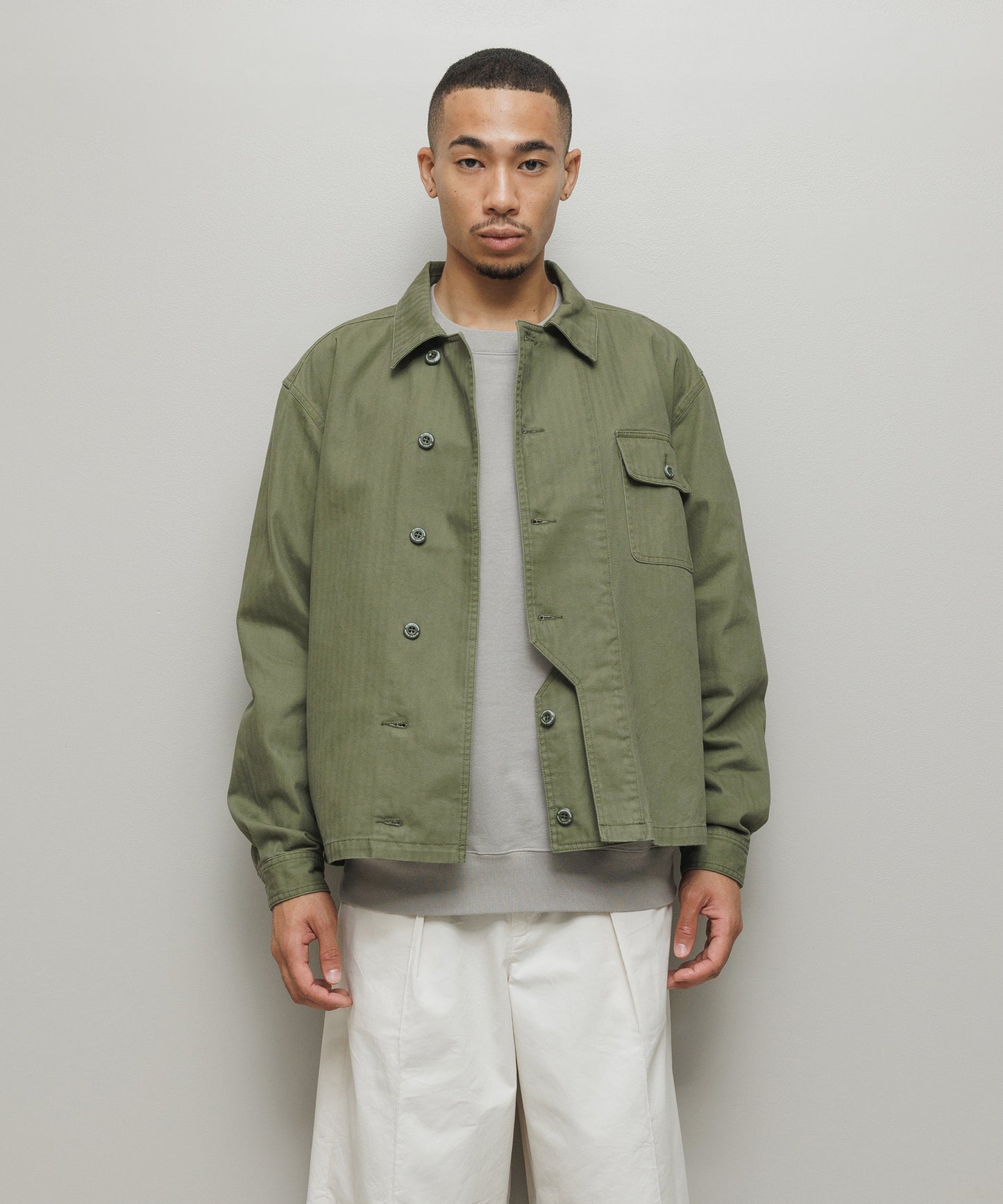 BAL/CREW HERRINGBONE OVER SHIRT