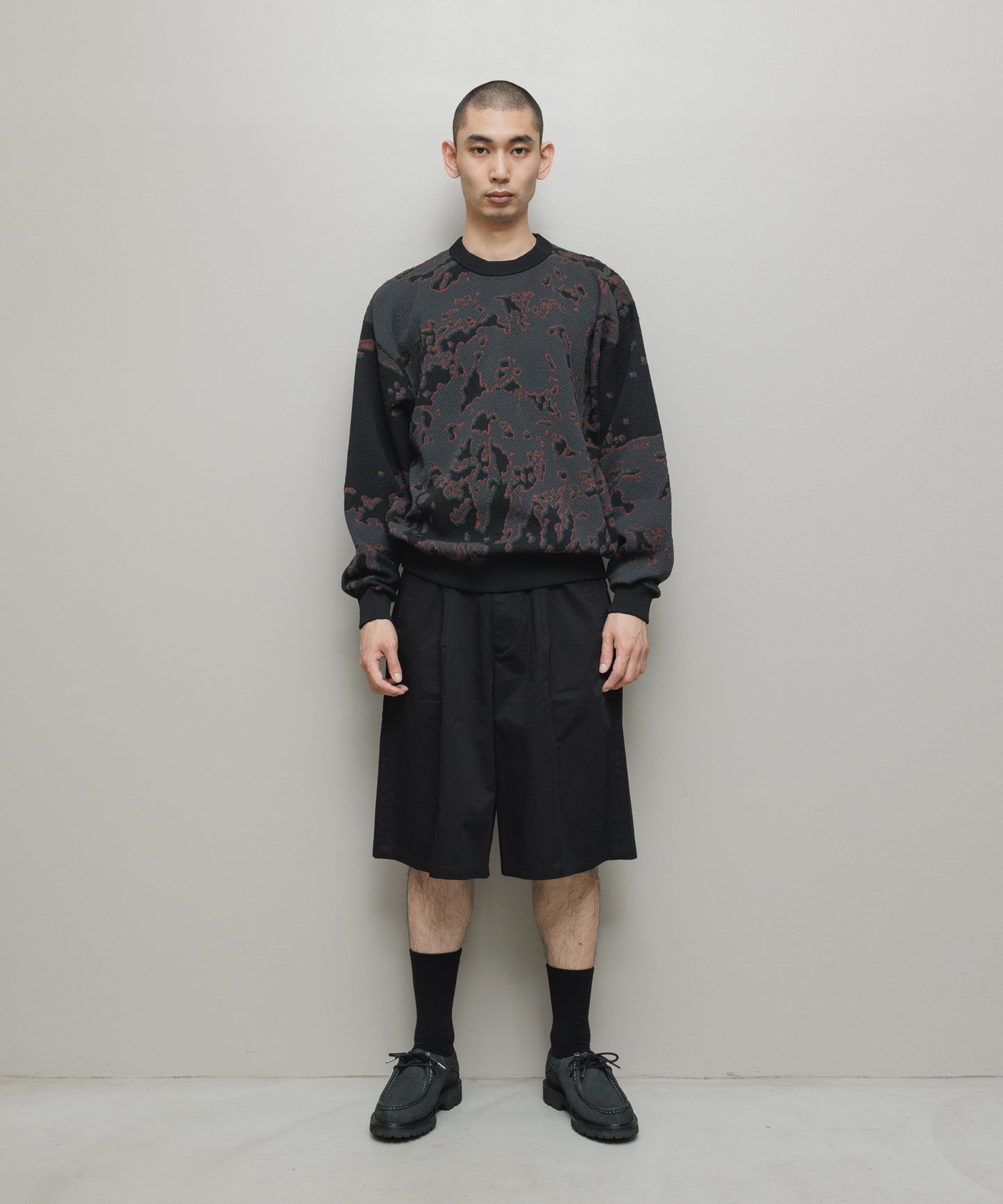 BAL/JACQUARD PATTERN CREWNECK SWEATER