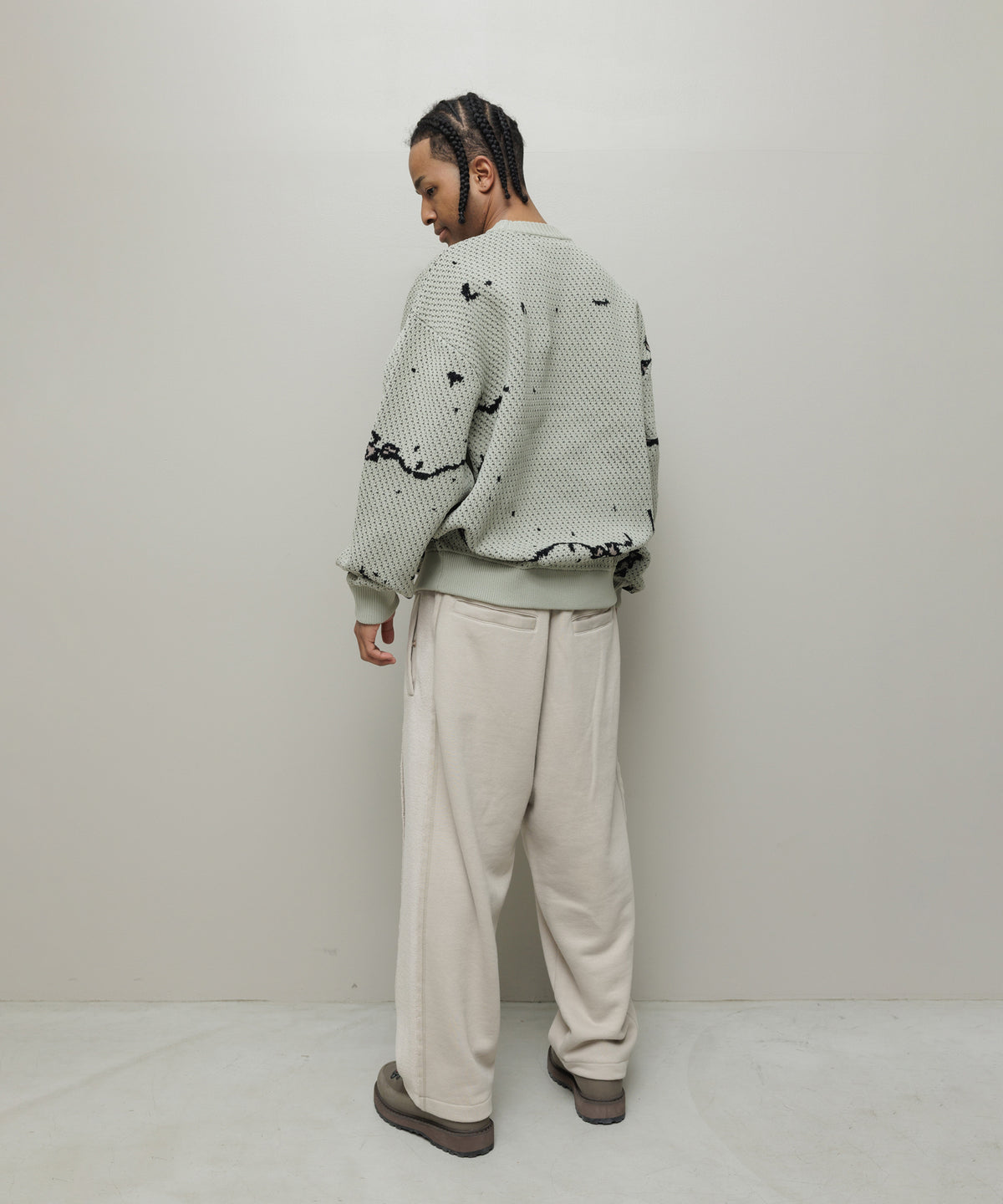 BAL/JACQUARD PATTERN CREWNECK SWEATER