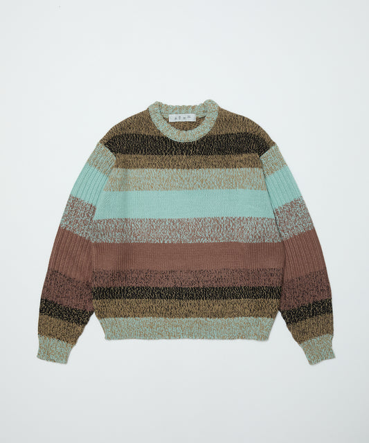 BAL/GRADATION STRIPE CREWNECK SWEATER