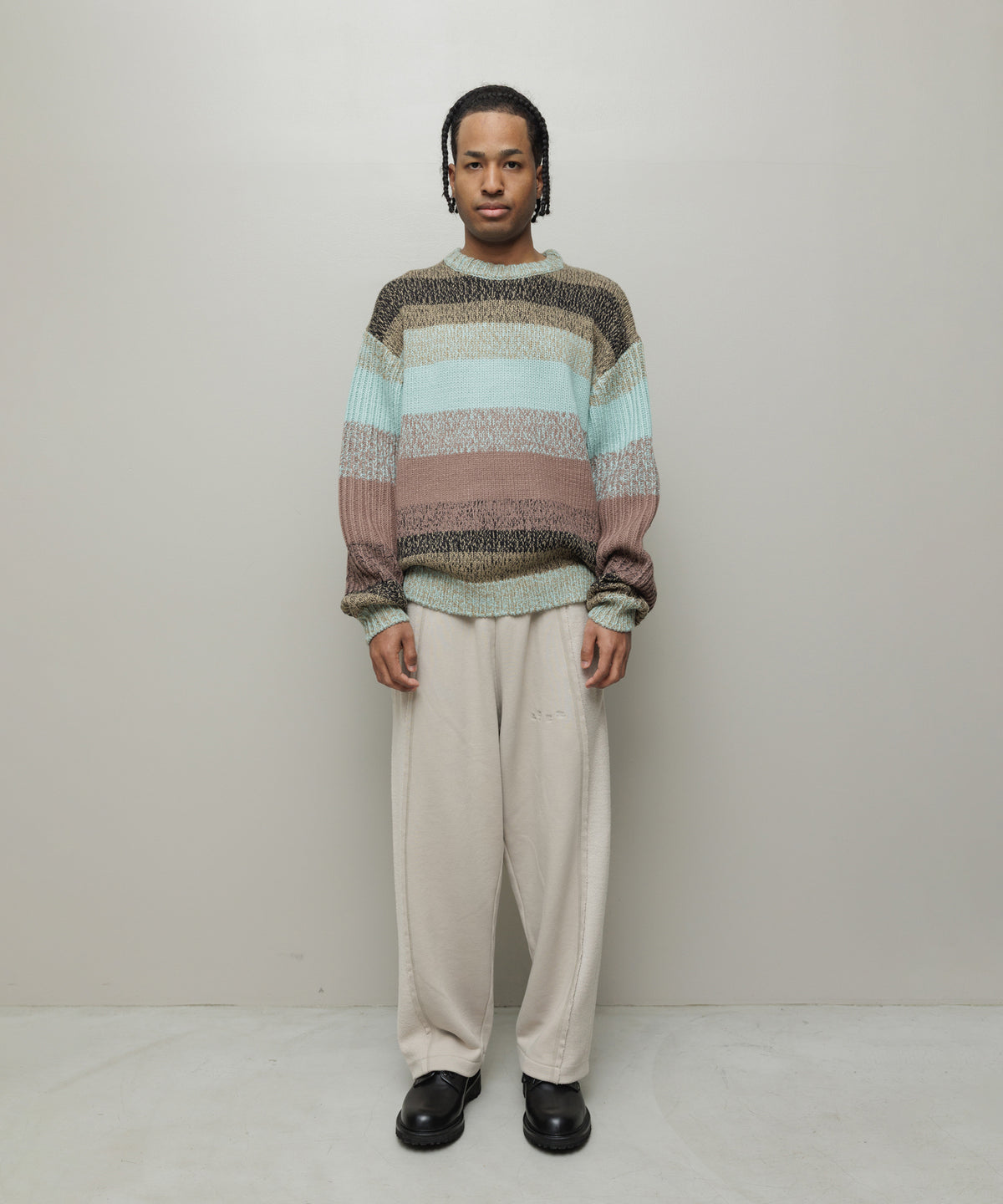BAL/GRADATION STRIPE CREWNECK SWEATER