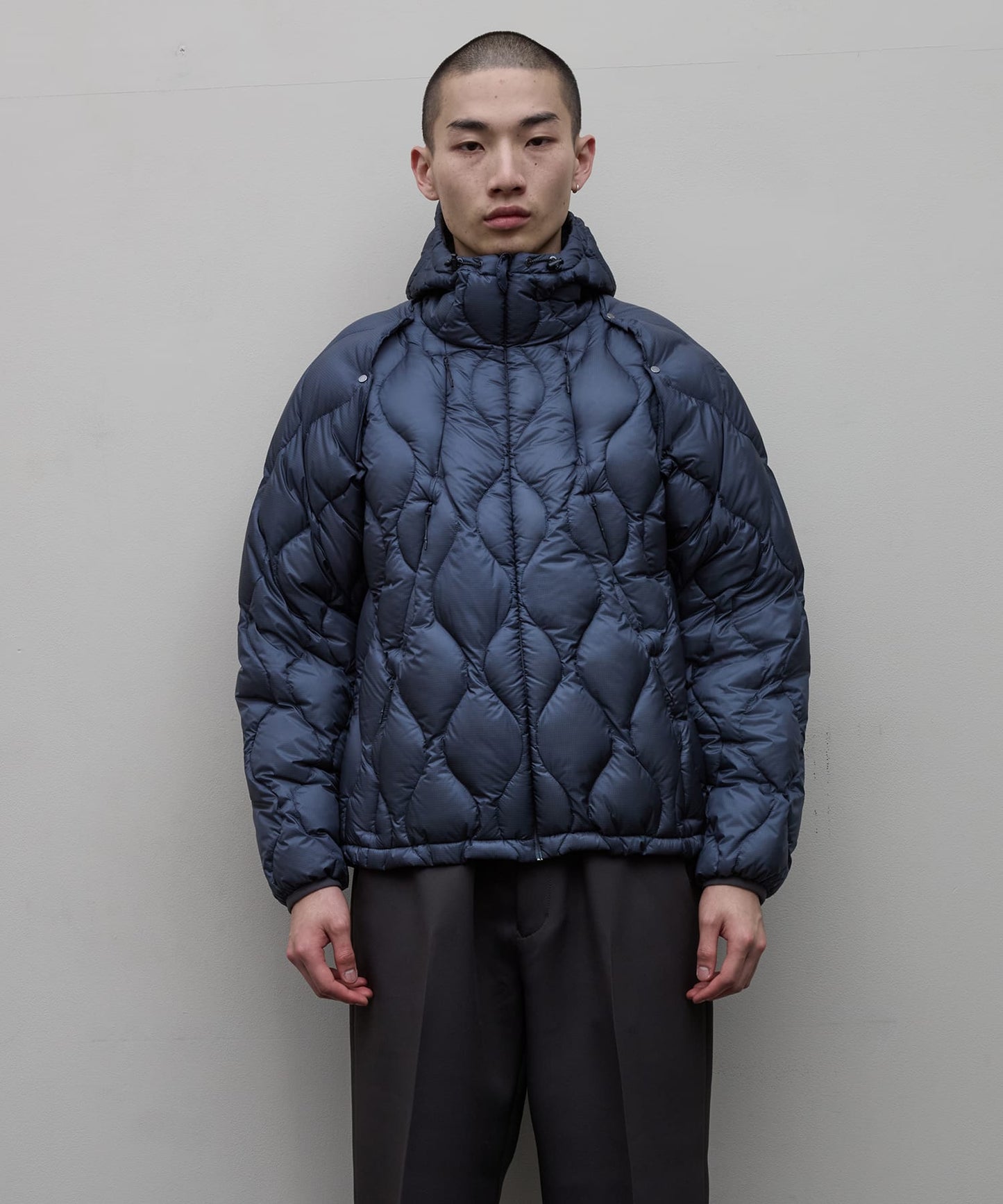 BAL / TAION REMOVABLE SLEEVE DOWN JACKET(Blue Gray)