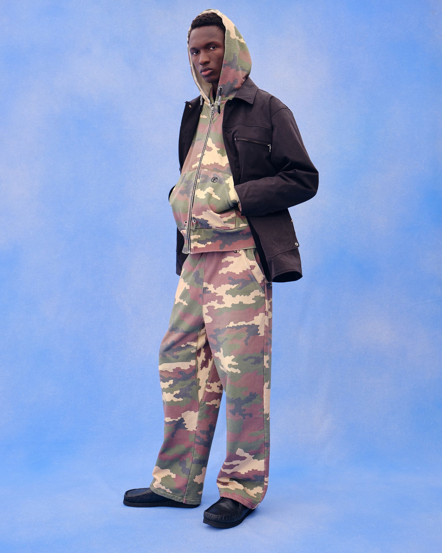 Aged Baggy Sweat Pants(Camo)/FAKE AS FLOWERS
