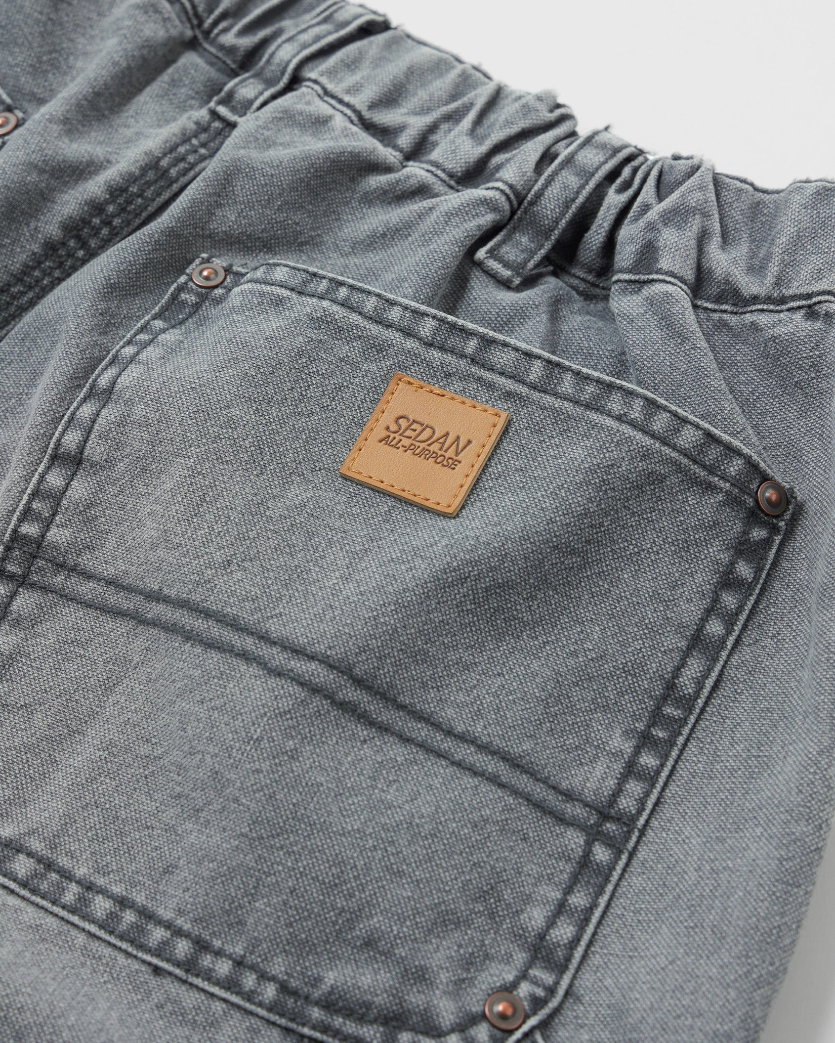 SEDAN ALL-PURPOSE JEANS グレー Mサイズ SEDAN ALL-PURPOSE/Vintage Washed Double Knee Pants – Re'verth