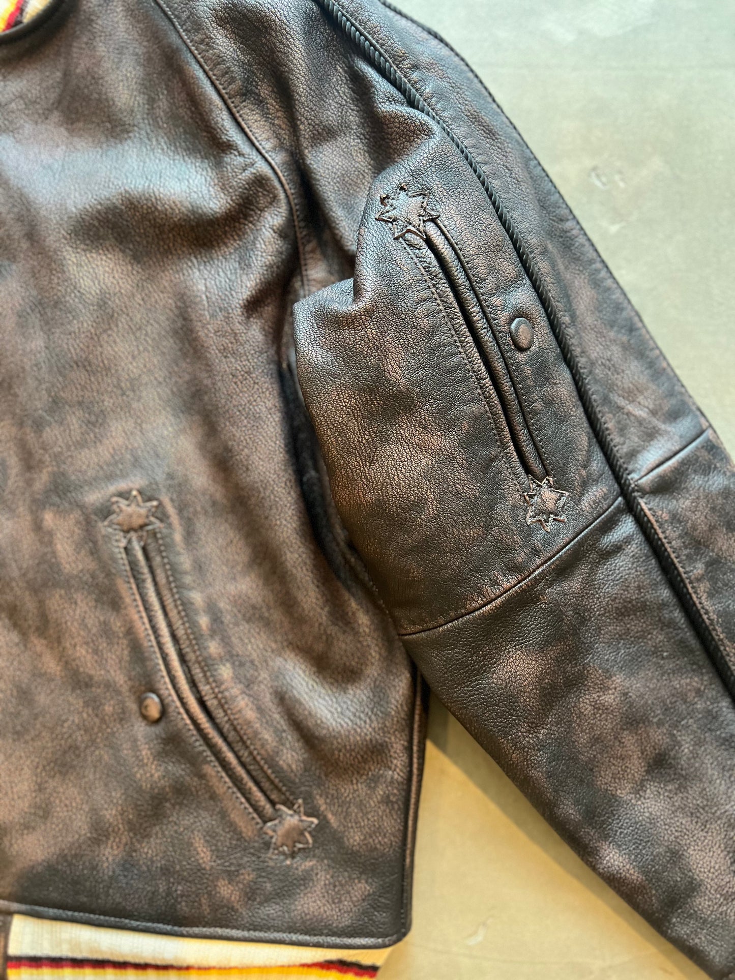 FAKE AS FLOWERS/Leather Suka Jacket