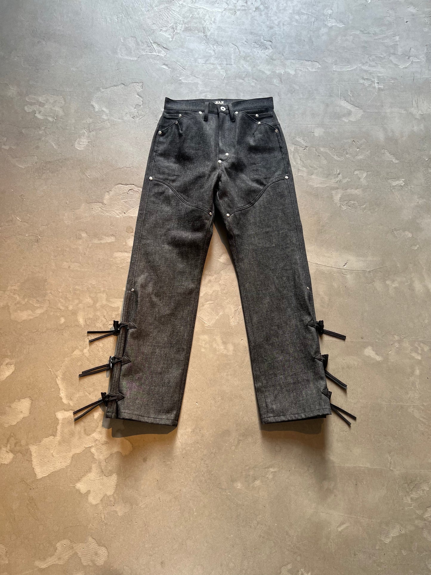 FAKE AS FLOWERS/NEWCOMMUNE Wide Leg Denim Pants Rigid