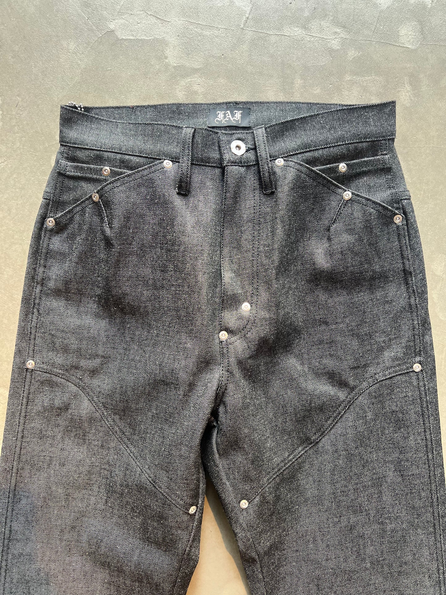 FAKE AS FLOWERS/NEWCOMMUNE Wide Leg Denim Pants Rigid