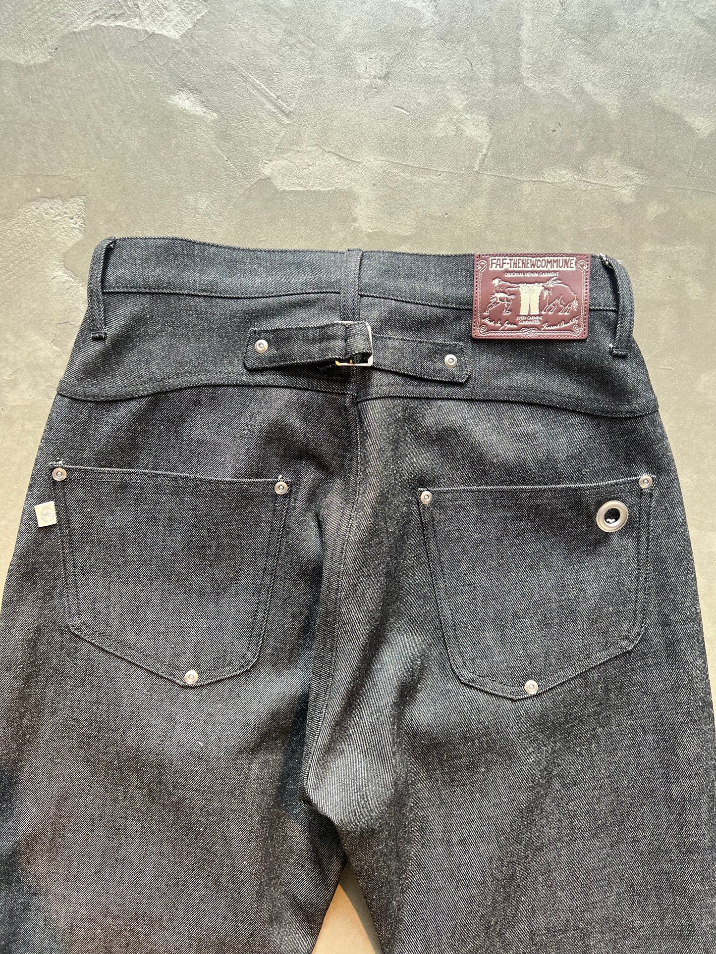FAKE AS FLOWERS/NEWCOMMUNE Wide Leg Denim Pants Rigid