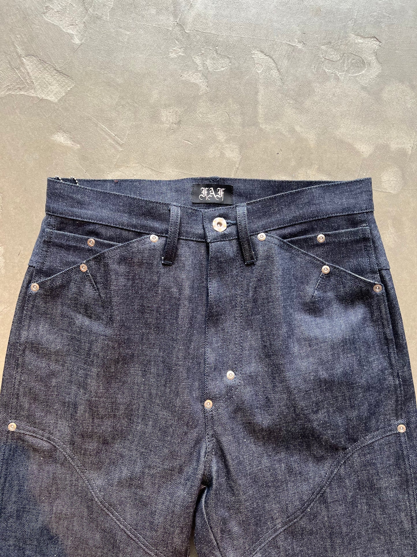 FAKE AS FLOWERS/NEWCOMMUNE Wide Leg Denim Pants Rigid
