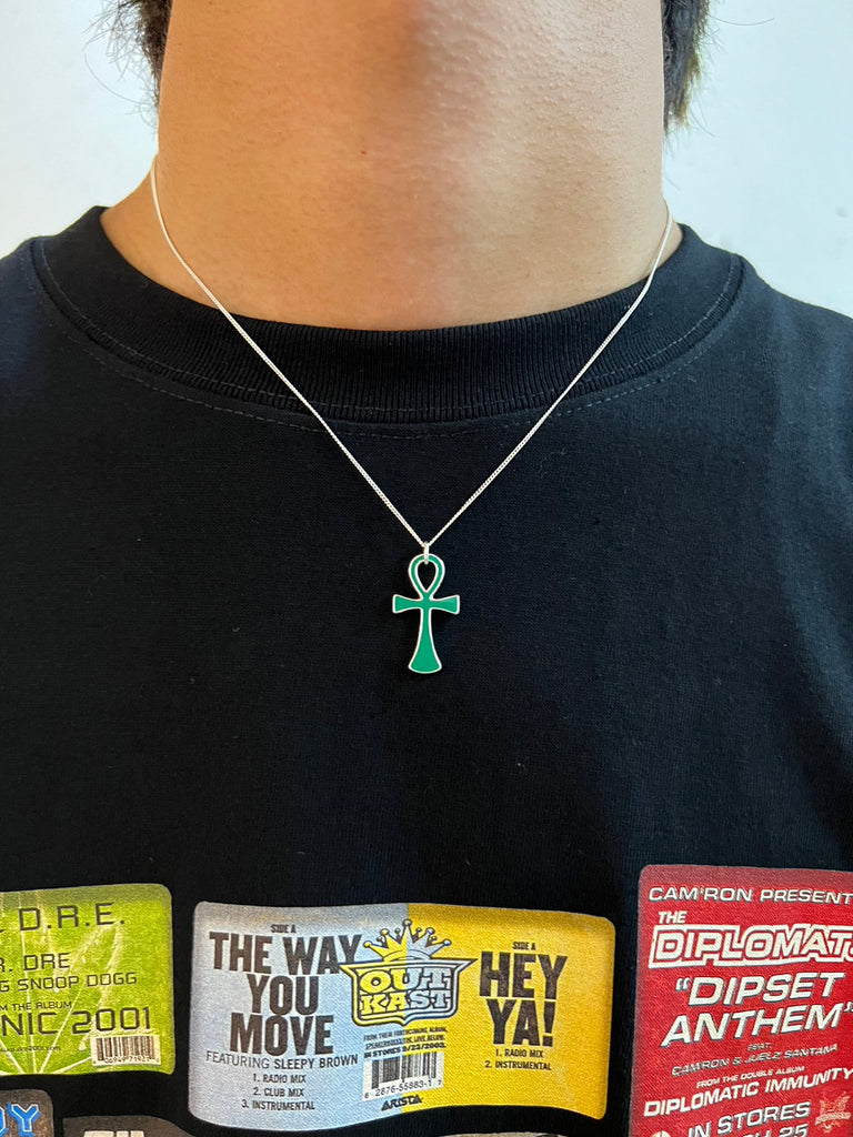 Ankh Necklace(GREEN)/FAKE AS FLOWERS