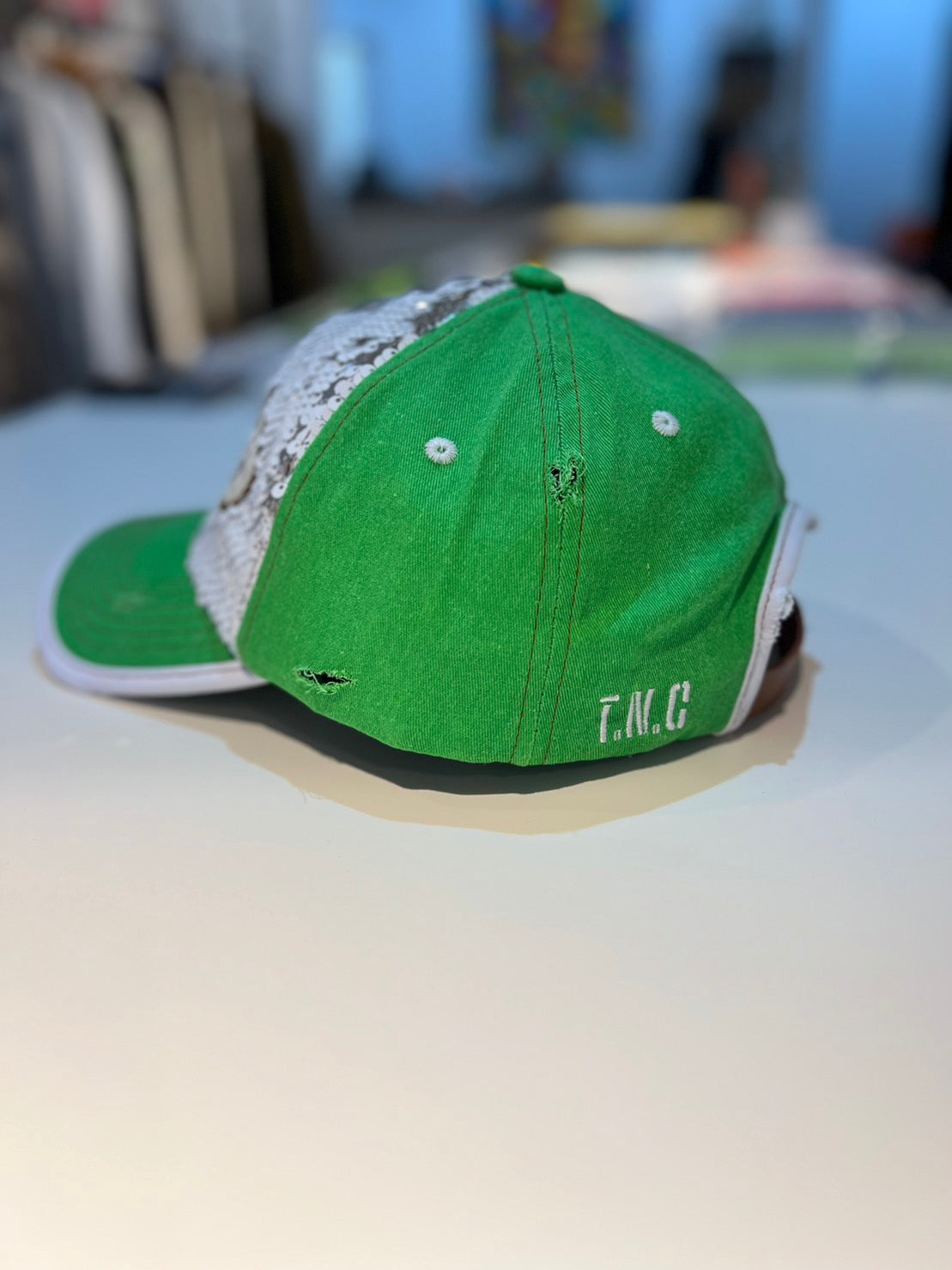 Racing Trucker Cap(Black/Green)/FAKE AS FLOWERS