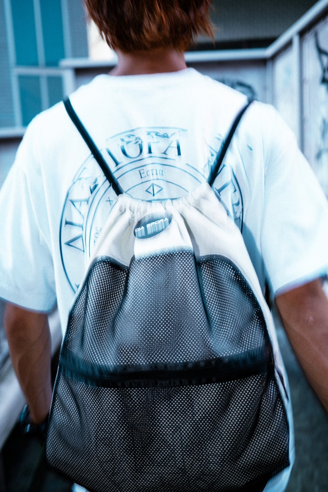 DIASPORA SKATEBOARDS MESH KNAPSACK(BLACK/SAND)