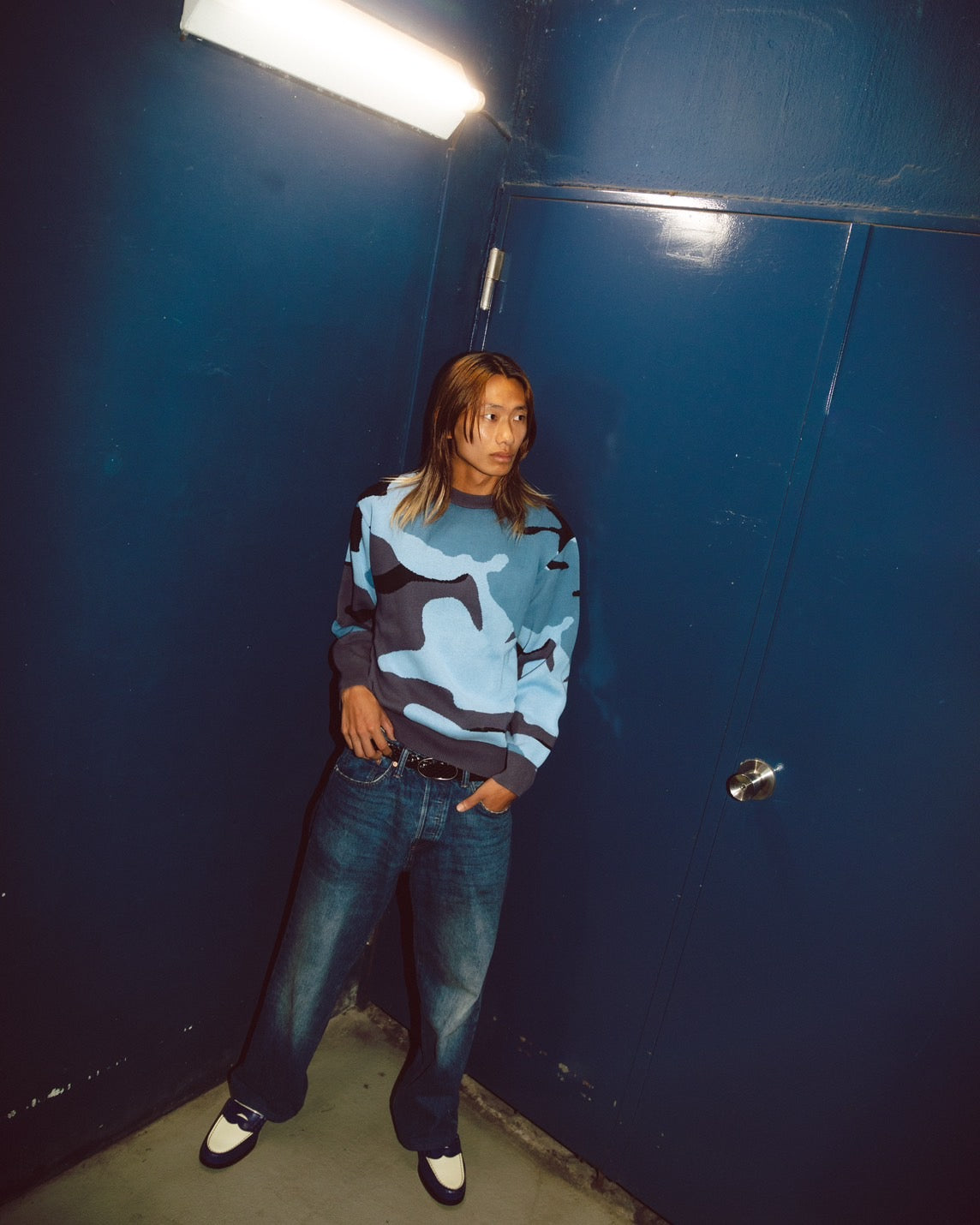 THROWBACK/Camo Sweatet(Blue)