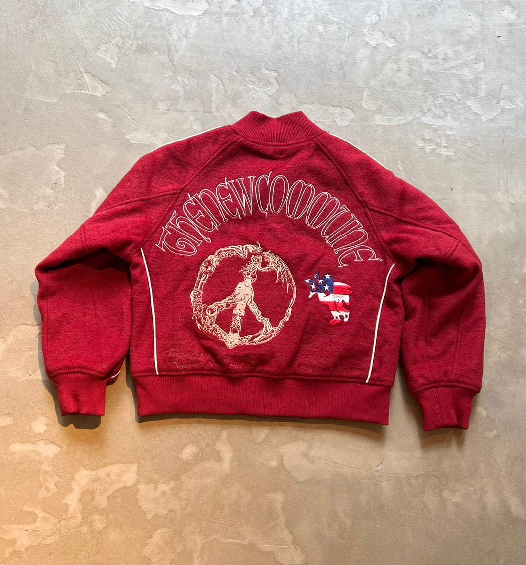 FAKE AS FLOWERS/STADIUM JACKET(RED)