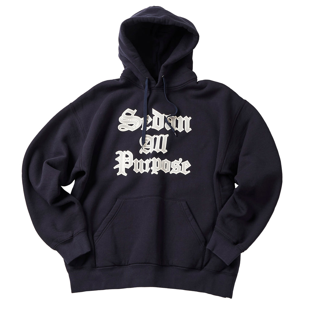 OLD ENGLISH LOGO HOODIE(Navy)-SEDAN ALL-PURPOSE