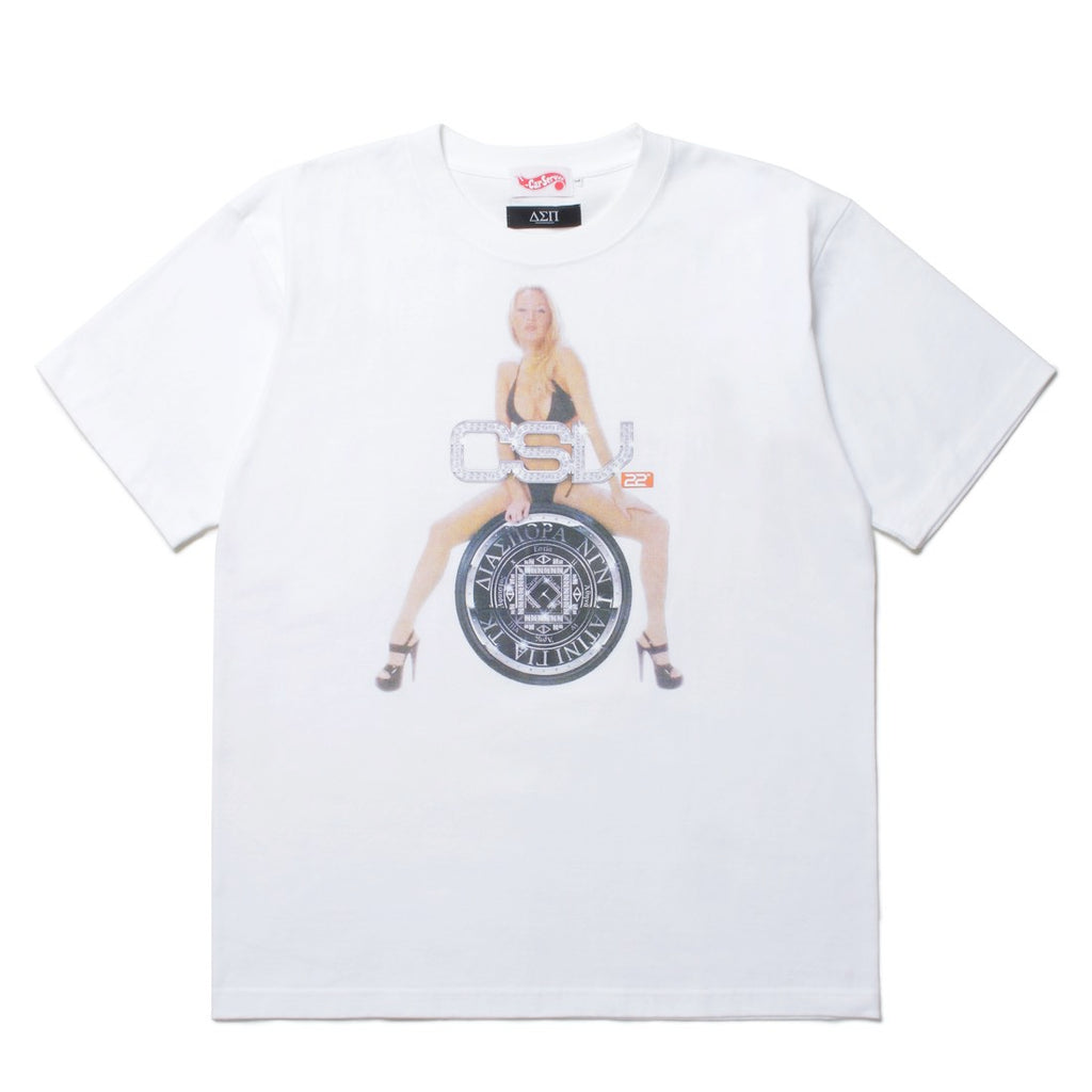 Carservice Collection/Pinup Tee(WHITE) -DIASPORA SKATEBOARDS